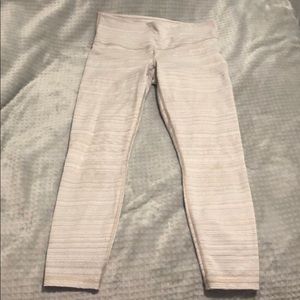 Athleta full length textured beige workout pants